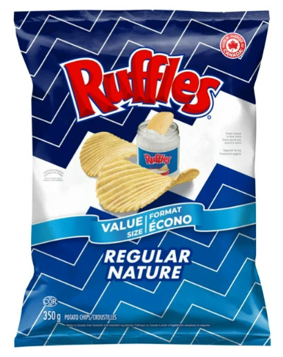 Ruffles Regular Potato Chips, 350g (Imported from Canada) gallery