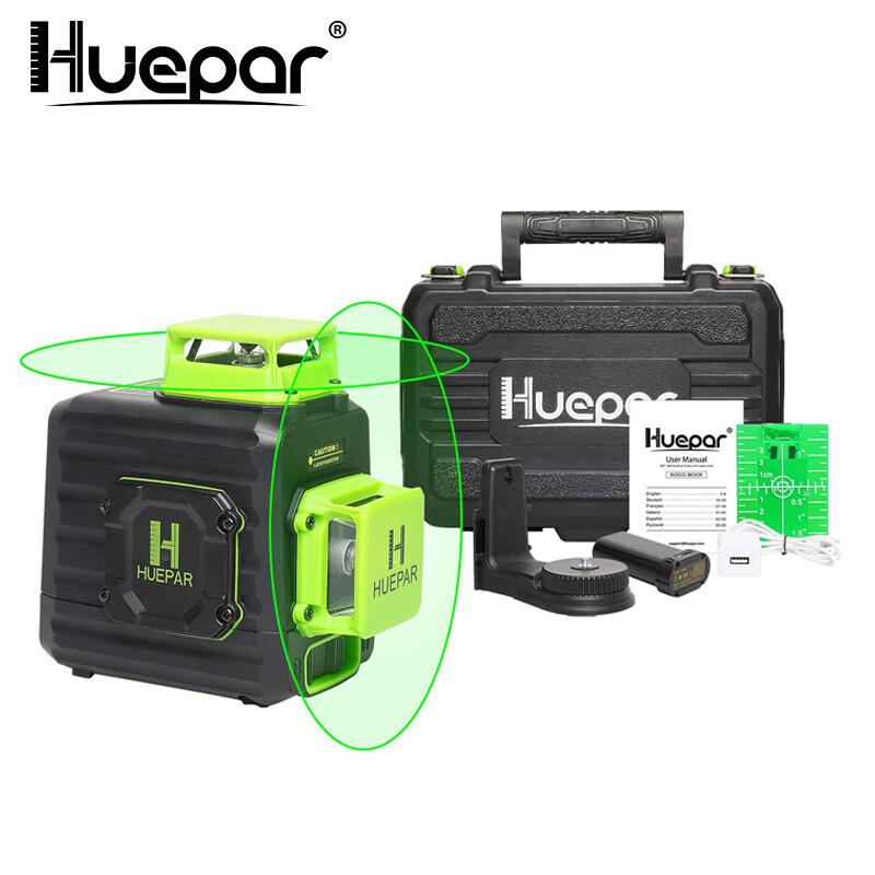 Huepar 8 Lines 360 Cross Line Laser Level Self leveling with Portable Hard Case gallery
