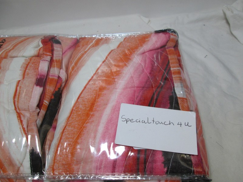 New Max Studio Two Standard Shams - Red, Orange, Black and Pink Wave NIP gallery