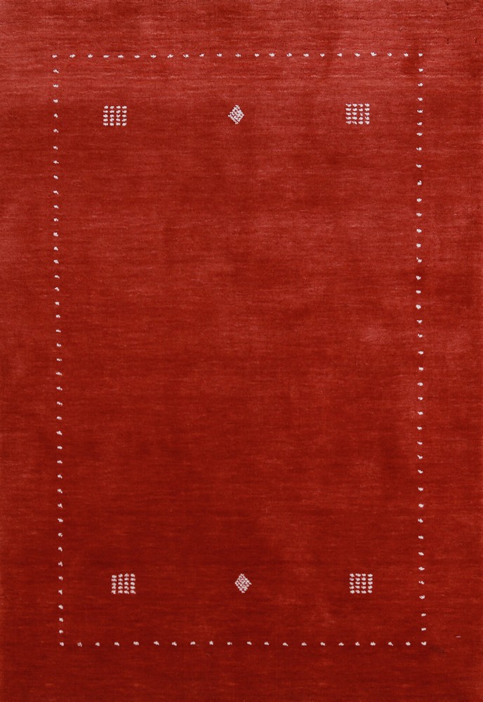 Rust/ Ivory Bordered Handmade Wool Gabbeh Indian Rug 3x5 ft. Foyer Carpet