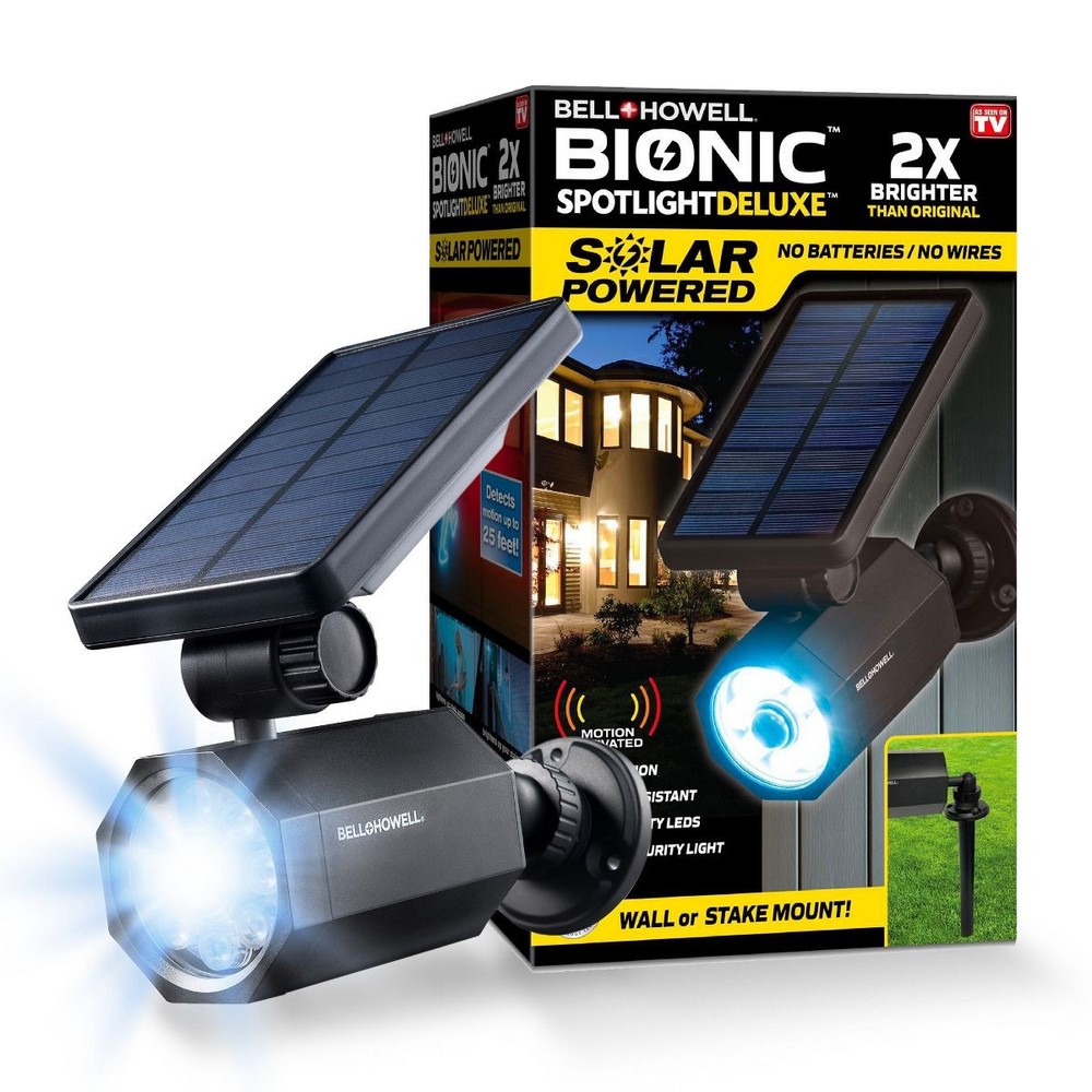 Bell + Howell Solar Lights Bionic Spotlight Deluxe Solar Powered Motion Security