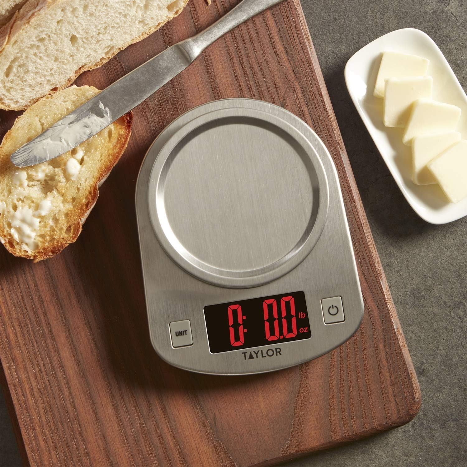 Taylor Digital Kitchen Scale, 11 pound capacity, Steel 11 Pounds gallery