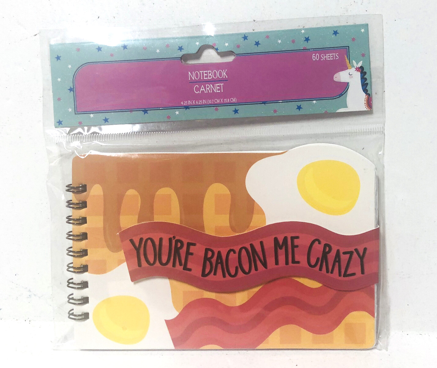 You’re Bacon Me Crazy Notepad 60 Pages 4.25 X 6.25 Inches Spiral Bound Fun! NEW! gallery