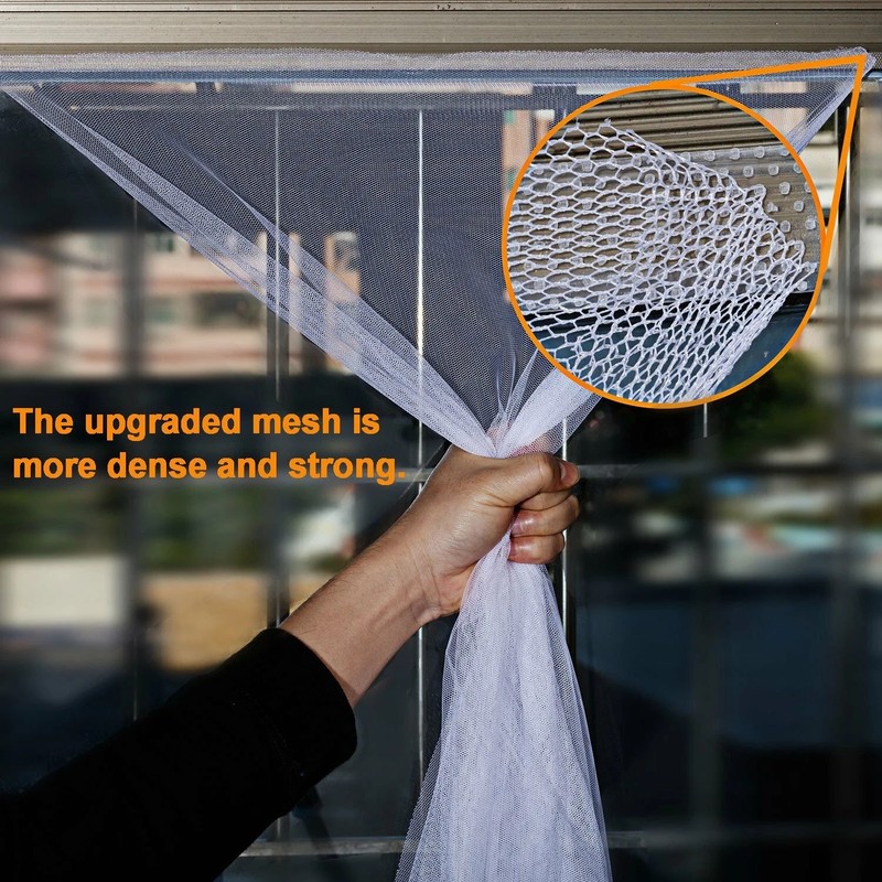 Window Screen Mesh Magic Curtain Self-Adhesive Fly Bug Insect Mosquito Net White gallery