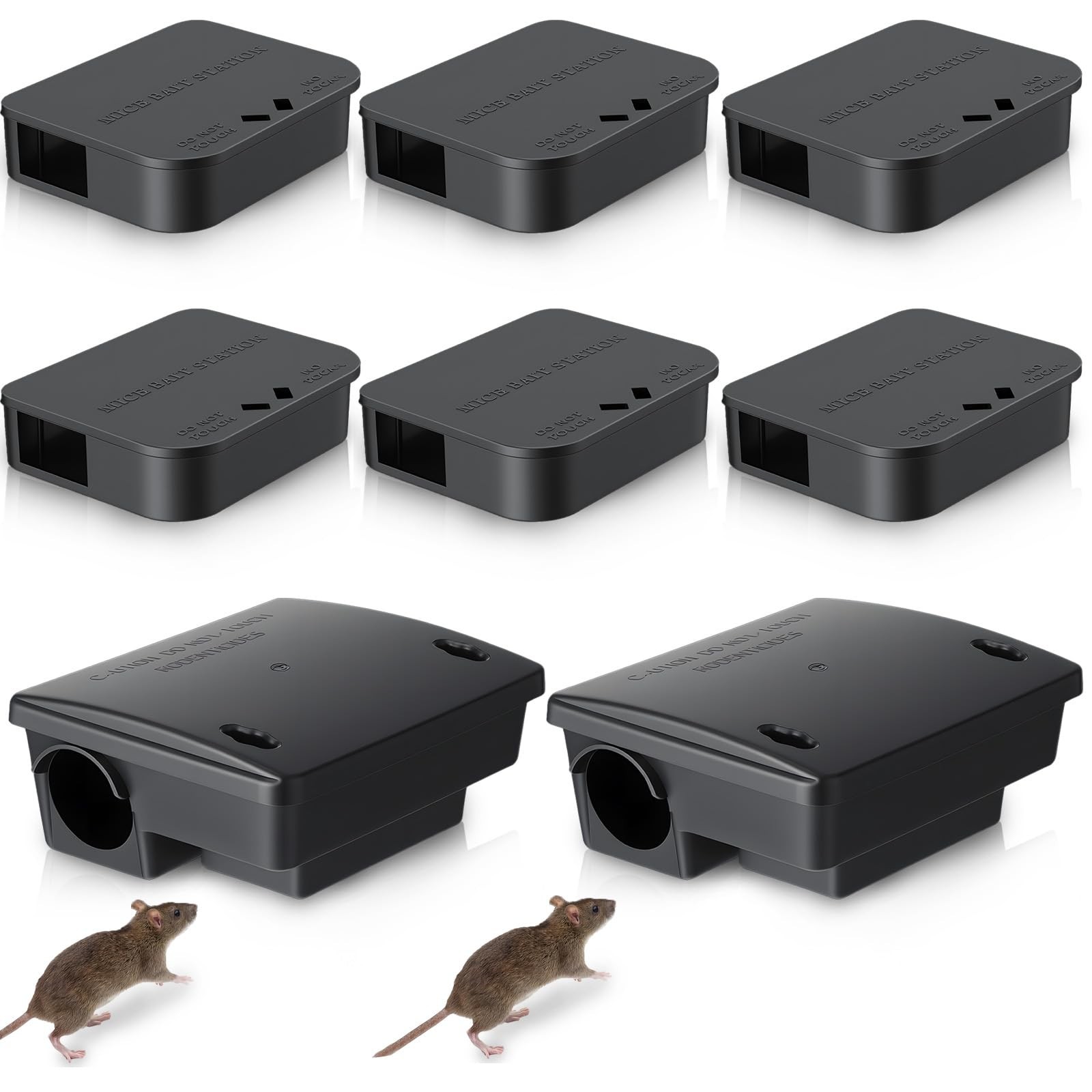 8 Pack Key Required Rat Station Box 2 Large & 6 Compact Outdoor Mouse Bait St... gallery