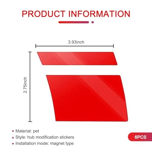 Pack-6 Car Wheel Rim Decal, Stripe Reflective Stickers, 18"-21" 6 PCS Red gallery