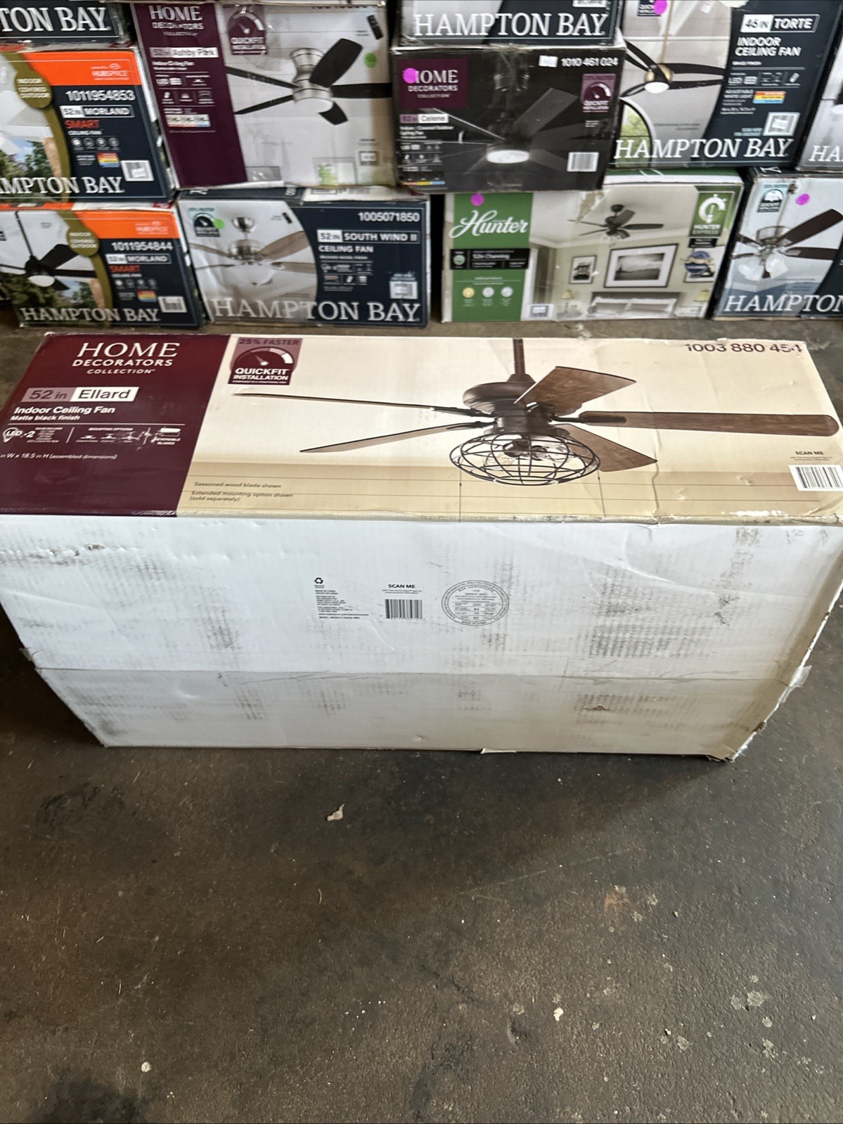 Home Decorators Collection YG629A-MBK Indoor Ceiling Fan with Light - Matte... gallery