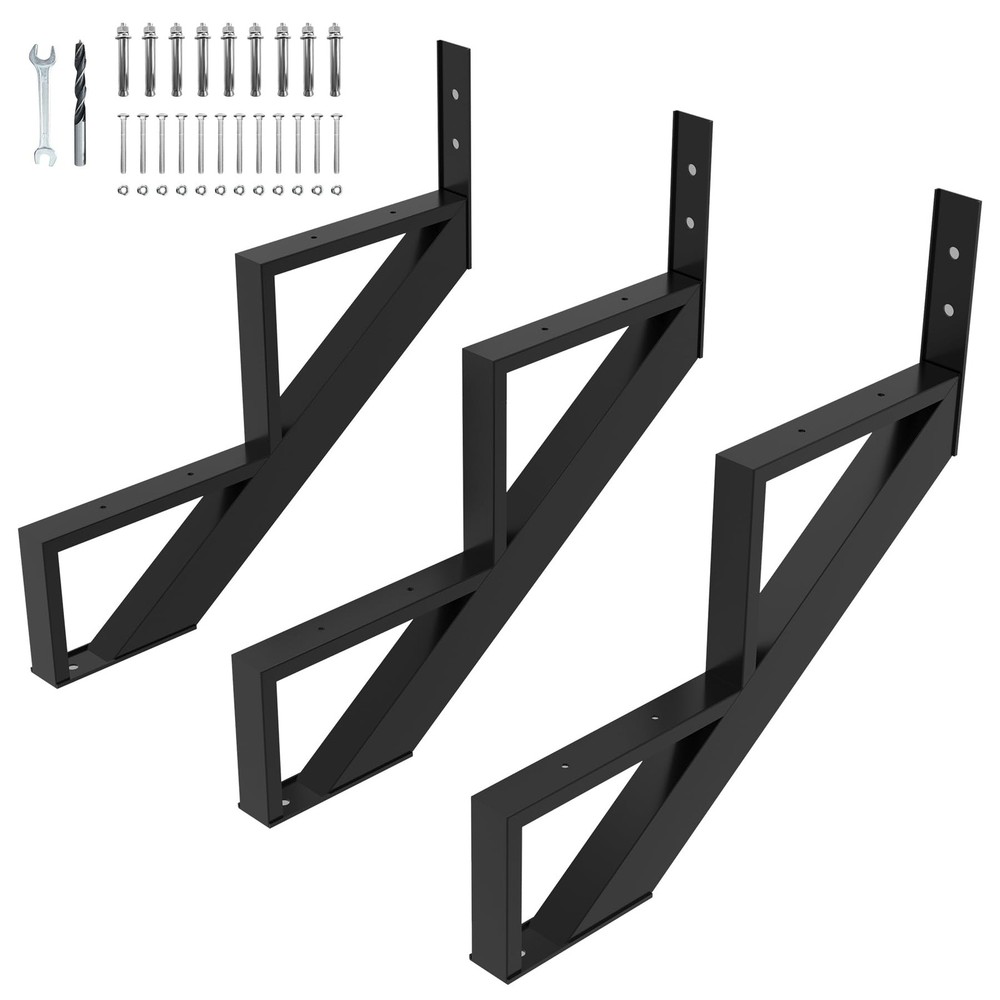 Toriexon 3 Pack Steel Stair Step Riser, 2-Step Metal Stair Stringer Heavy Dut...