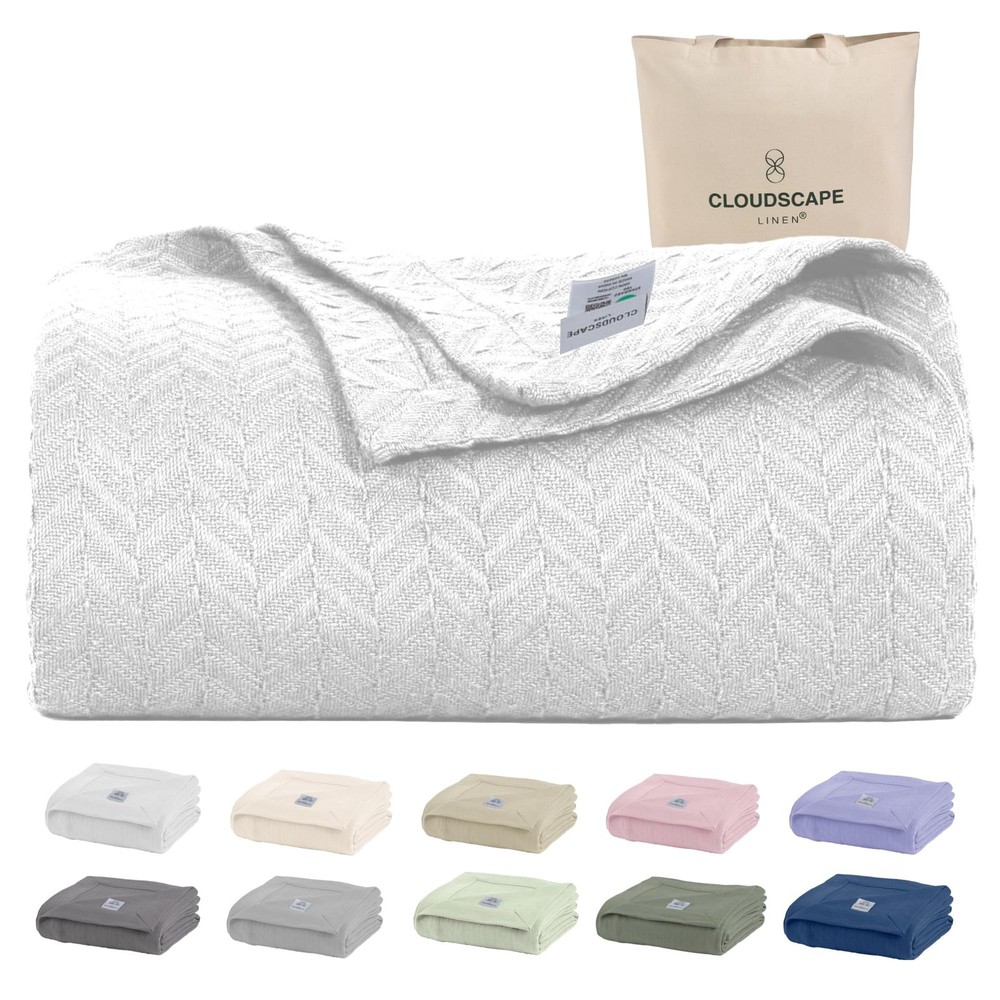 CLOUDSCAPE 100% Cotton Throw Blanket, Luxury Warm All Season Cozy Throw, 50"x...