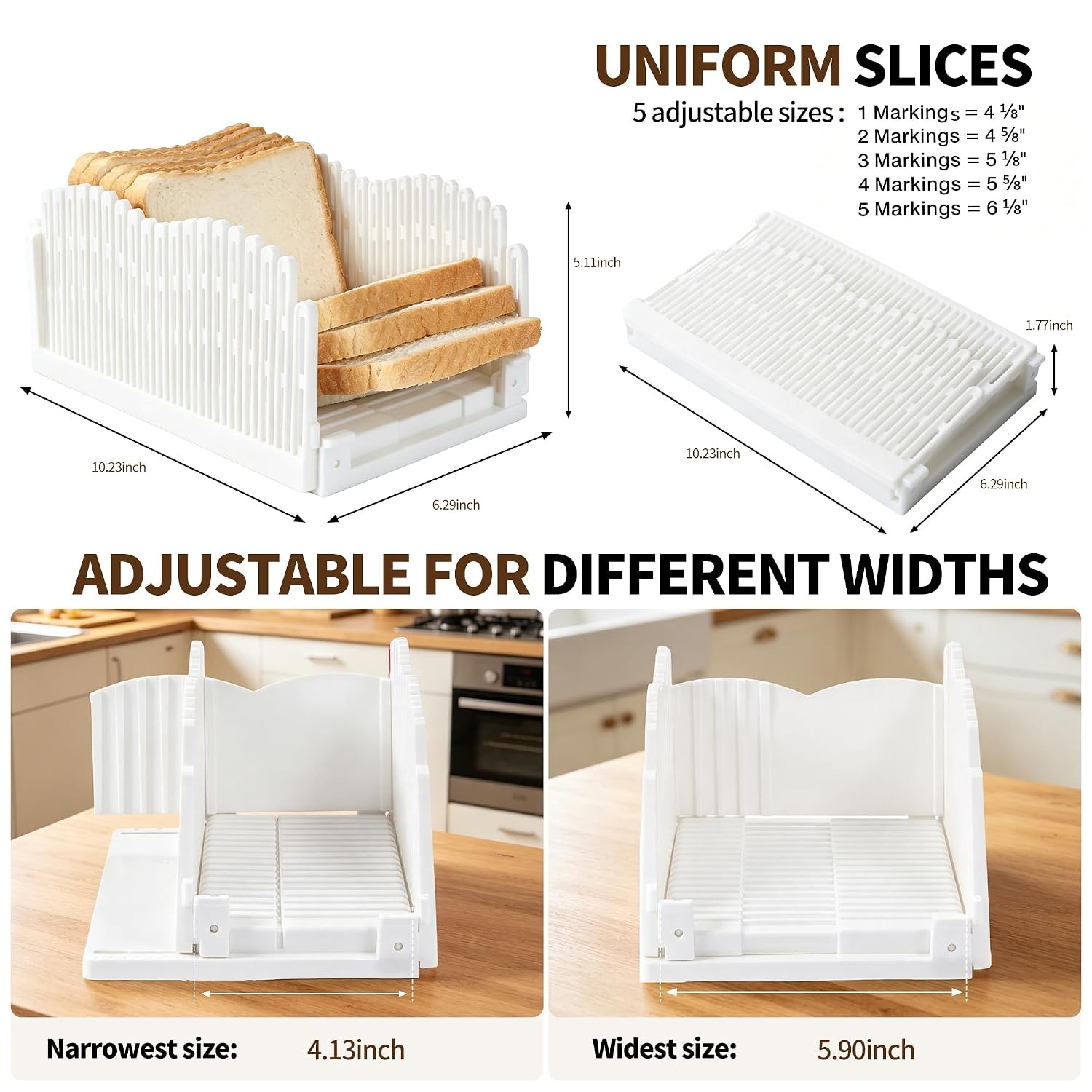 Bread Slicer for Homemade Bread, Foldable Compact with Adjustable Width | Bread gallery