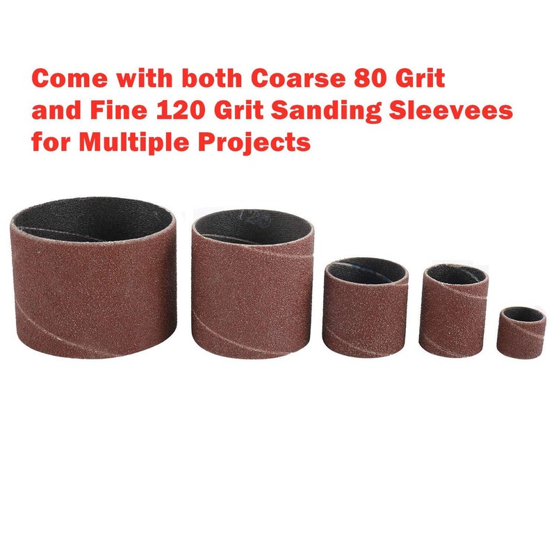25PC 1/2"-2" Spindle Sanding Drum Kit Sleeves Set for Drill Press Sander Paper gallery