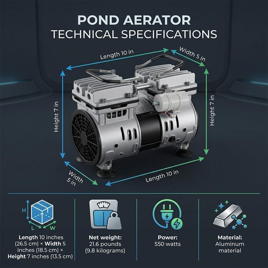Pond Aerator, 550W Power, Heat-Resistant Large Pond Aerator for Outdoor Ponds gallery