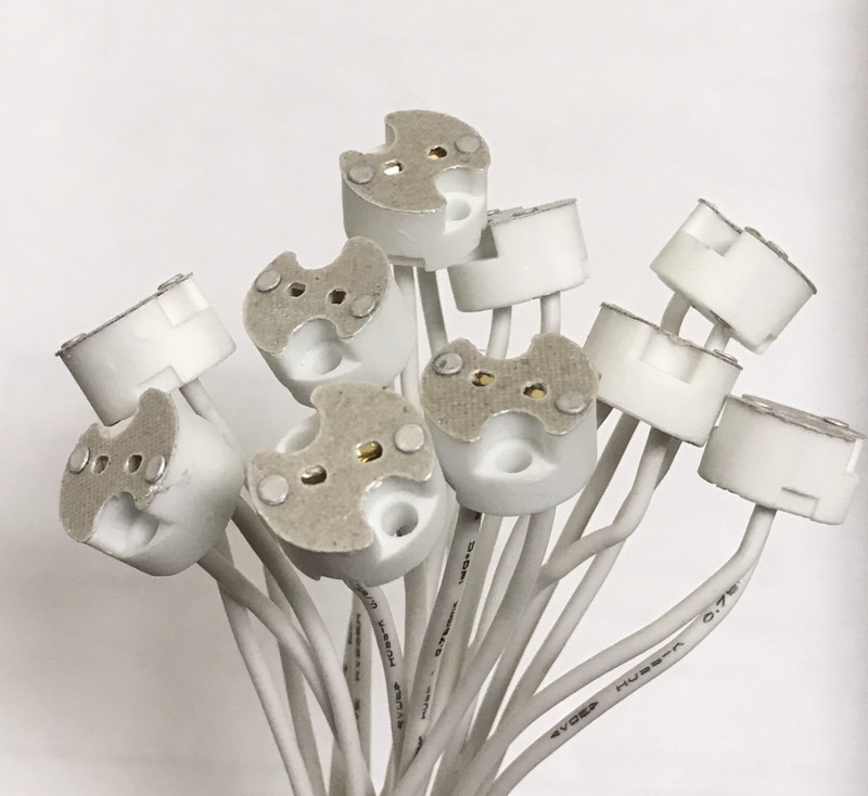 Bioluz LED MR16 Socket, MR11 G4 GU5.3 Ceramic Socket with leads (Pack of 10) gallery