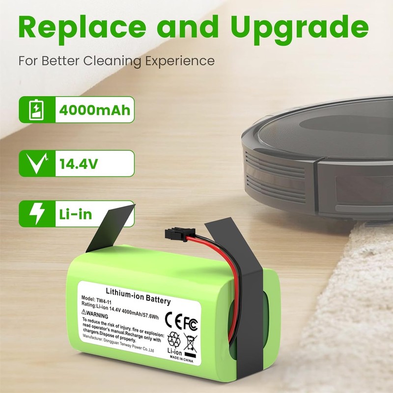 Labtec 14.4V 4000mAh Replacement for Eufy Battery RoboVac 11 11S 11S MAX 30 15C gallery
