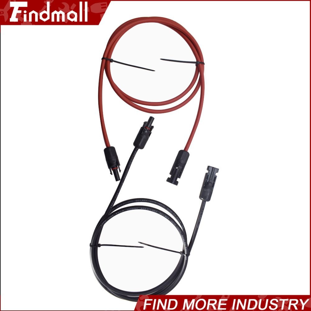 Findmall 1 Pair 15FT Durable Solar Panel Extension Cable Wire Connector 12AWG gallery