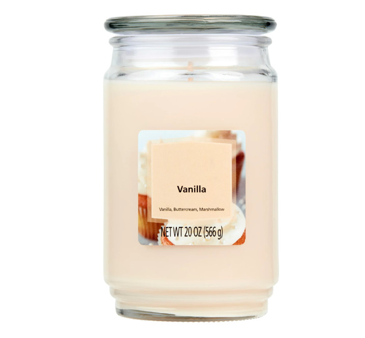 Vanilla Scented Single-Wick Large Glass Jar Candle, 20 oz ( 2 PACK ) gallery