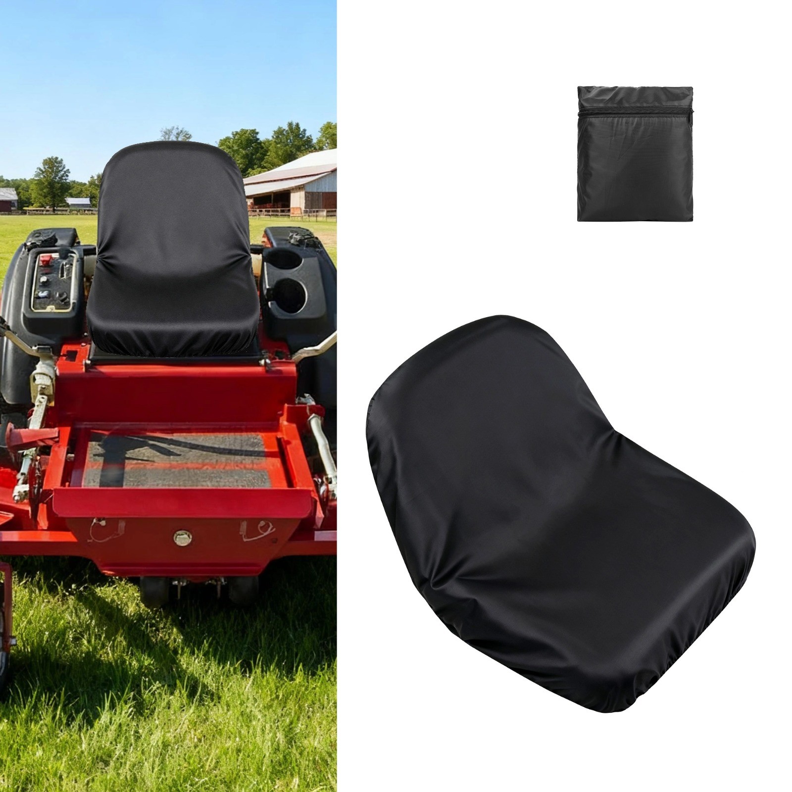 Universal Riding Lawn Mower Seat Cover Waterproof Oxford Storage Bag Drawstring gallery