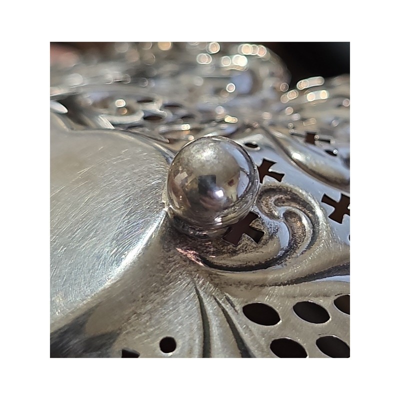 Vintage Gorham Sterling Silver Heart Trinket Dish Or Candy Bowl Ornate Filigree gallery