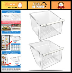 2 Pack Fridge Crisper Drawer Replacement – Humidity Control Upper & Lower Bin