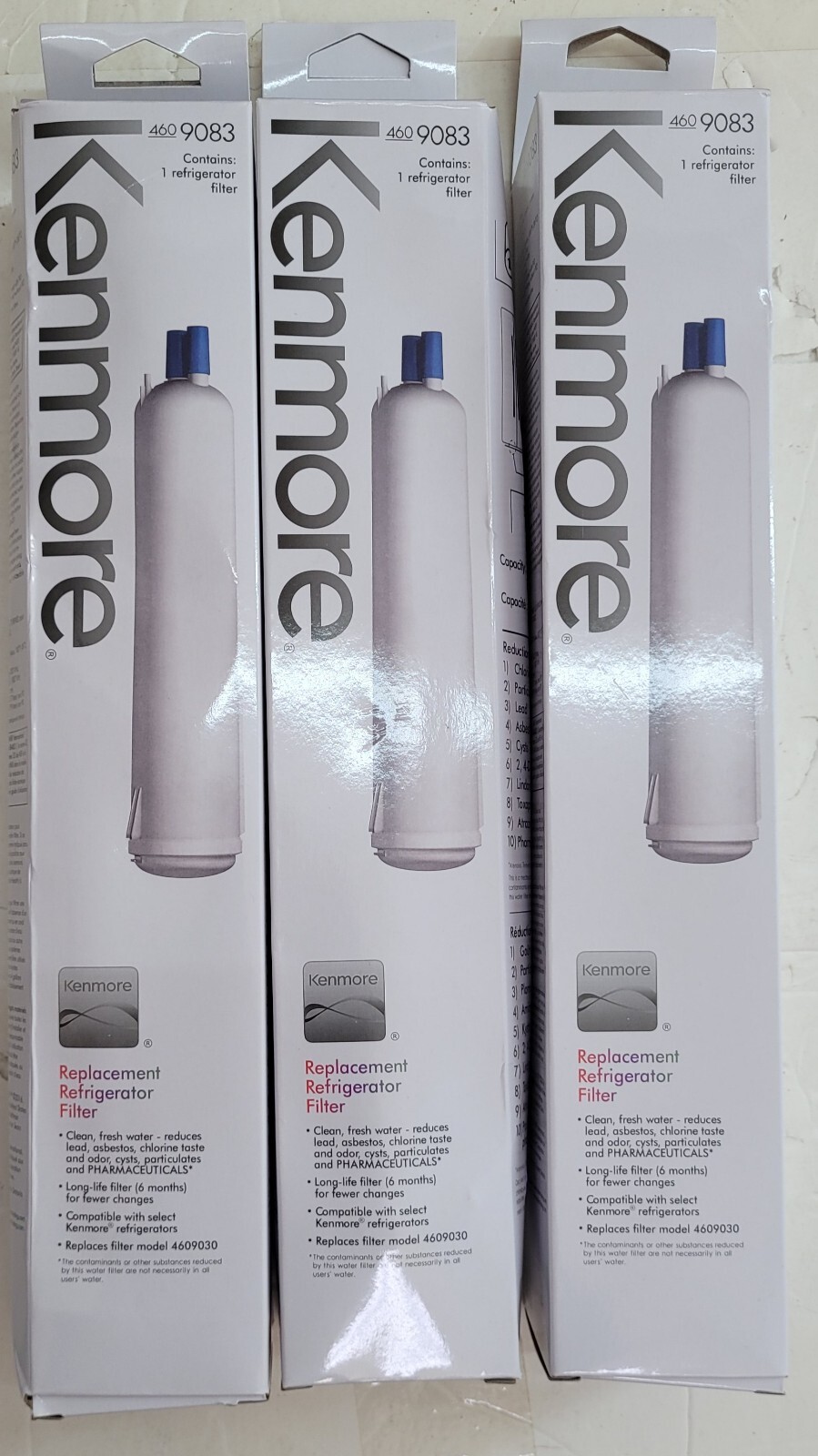 3 Pack KENMORE Genuine 4609083 46-9083 Replacement Refrigerator Water Filters gallery