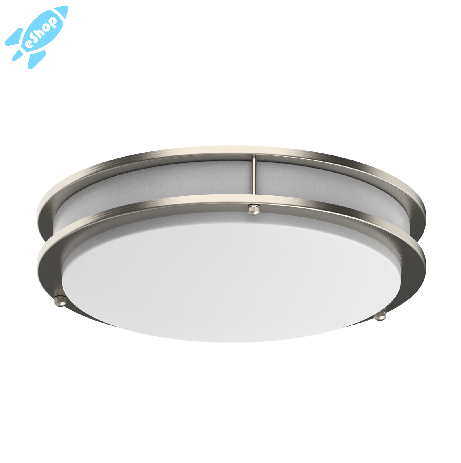 LED Ceiling Flush Mount Ceiling Light Brushed Nickel 2-PACK 12"/14" gallery