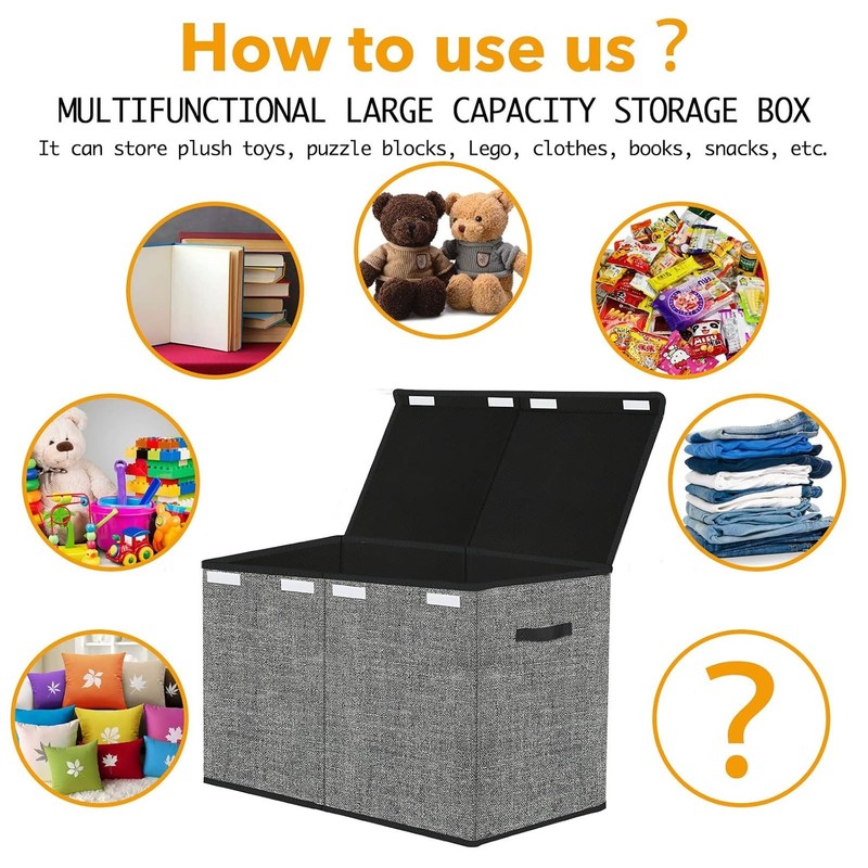 Large Toy Storage Box Organizer, Collapsible Kids Toys Boxes Chest Container gallery