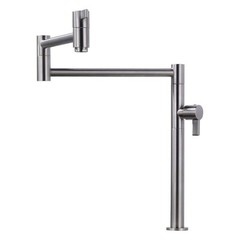 Solid Brass Deck Mount Pot Filler Faucet, Pot Filler with Stretchable Double Joi
