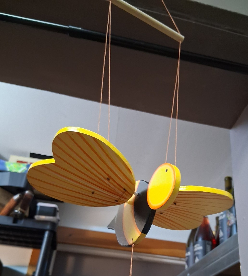 Handmade Wooden Bumble Bee Hanging Mobile gallery