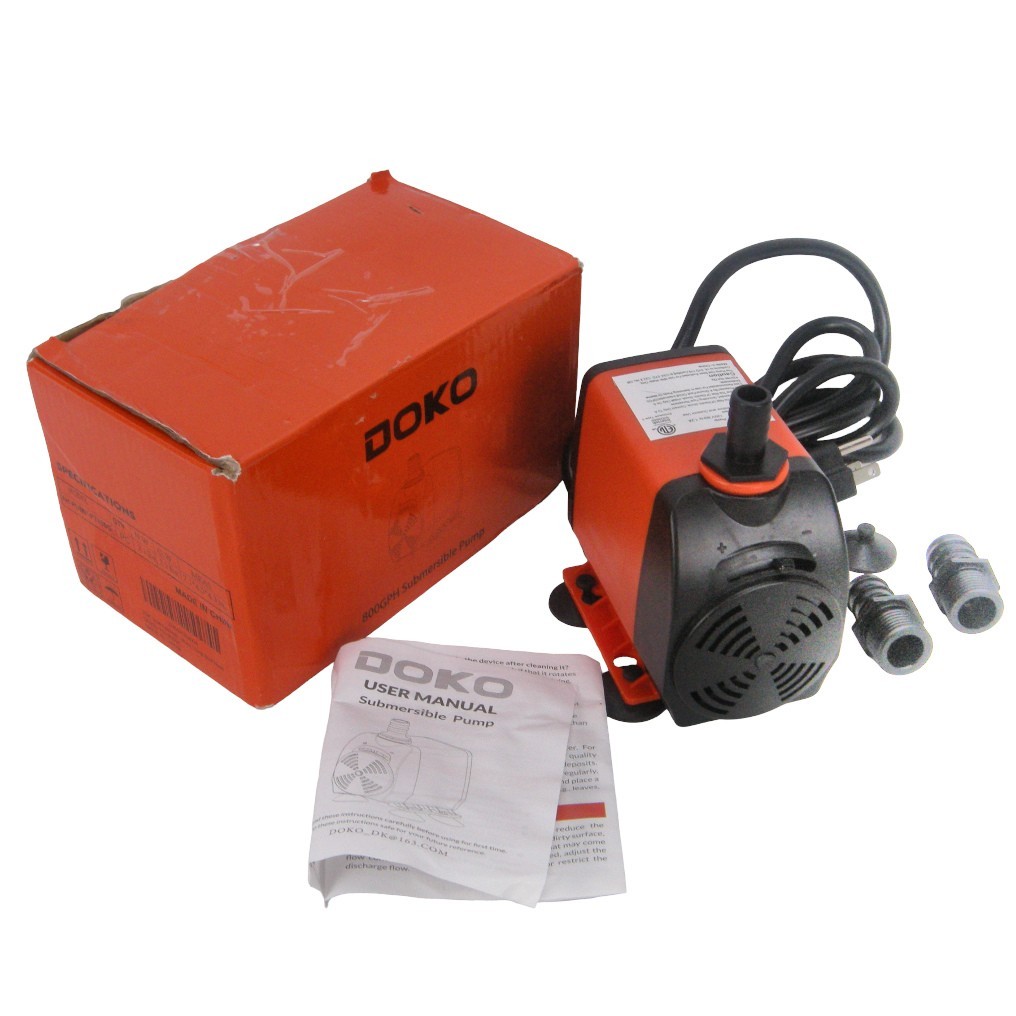 Doko 800GPH Submersible Water Pump 3 Outlet Adapters NOB gallery