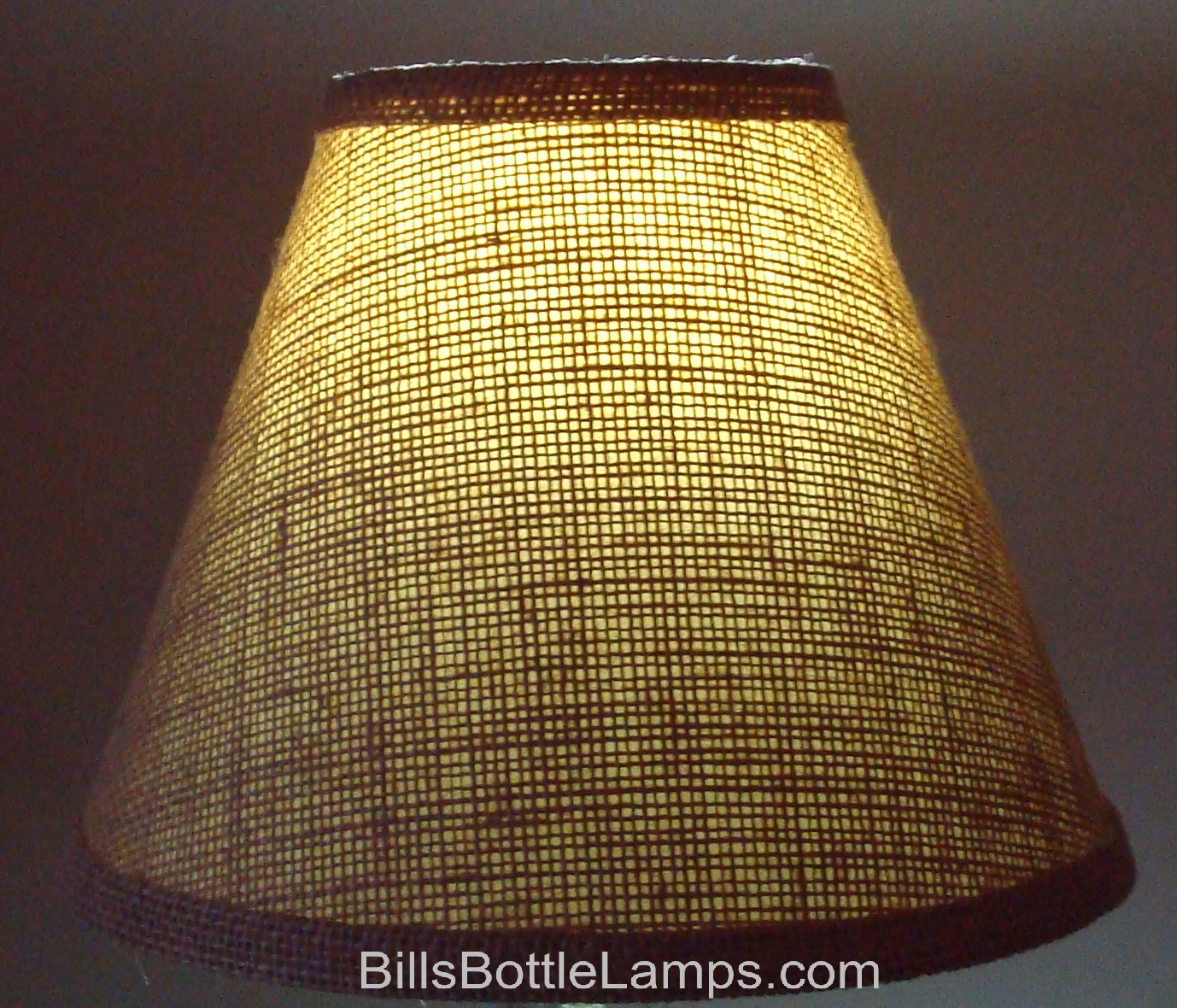 Rustic Cottage Cabin Burlap Table Light LAMP SHADE "Clip-On" Bulb 9" inch Cone gallery