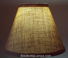 Rustic Cottage Cabin Burlap Table Light LAMP SHADE “Clip-On” Bulb 9″ inch Cone