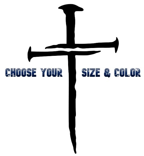 Cross Nails Vinyl Die Cut Decal Sticker - Jesus Christ Christian Religious God gallery