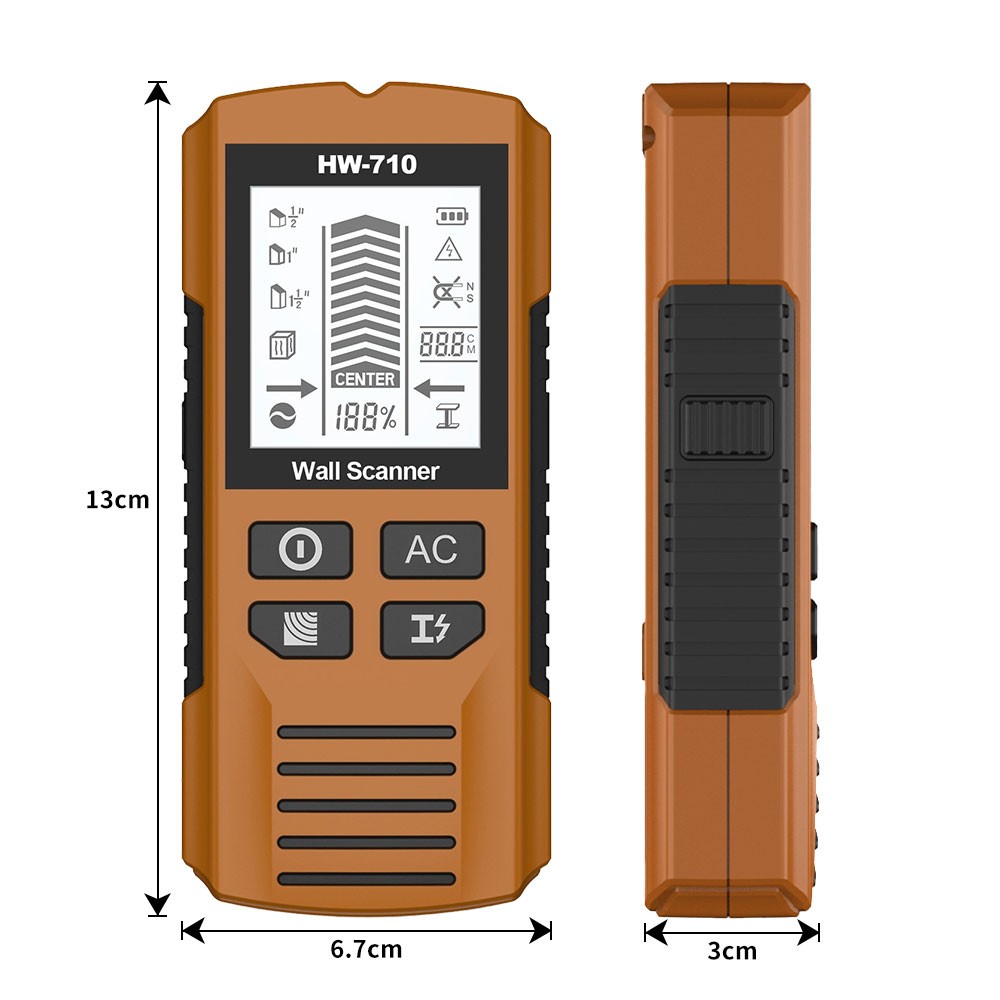 HW-710 Multi-Functional Stud Finder Wall Scanner AC Cable Wires Depth Tracker KU gallery