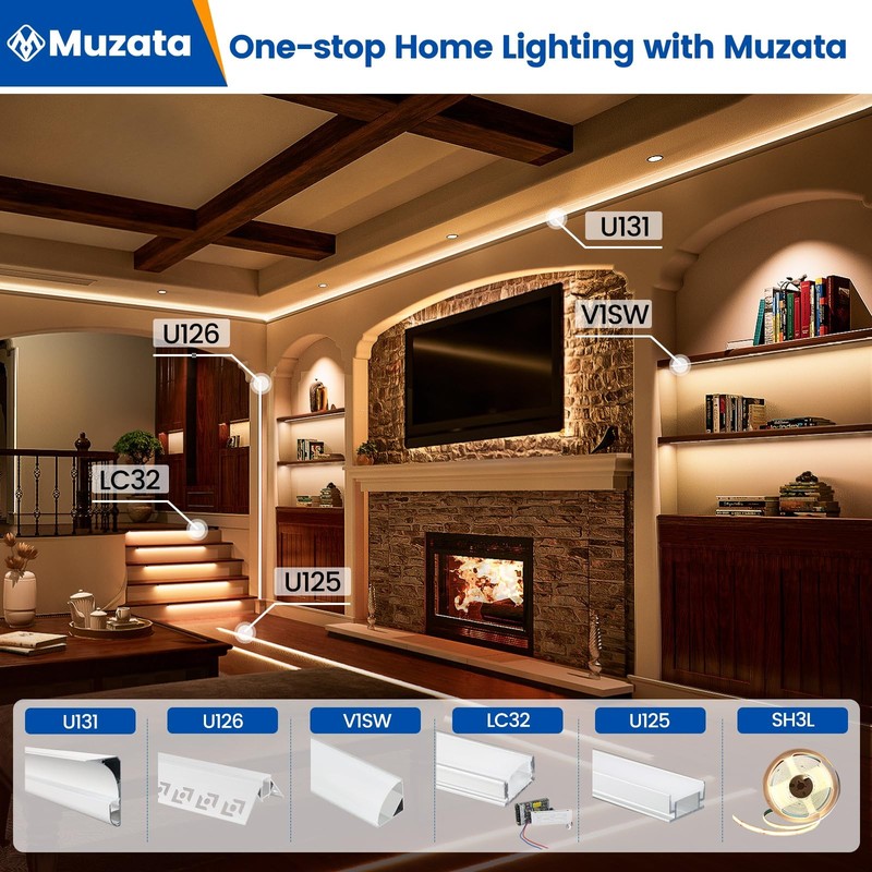 10Pack 6.6FT/2M V Shape LED Channel Silver Aluminum LED Strip Diffuser Channe... gallery