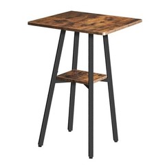 Rustic Brown + Black 2-Tier High Top Pub Table – Rustic Brown + Black