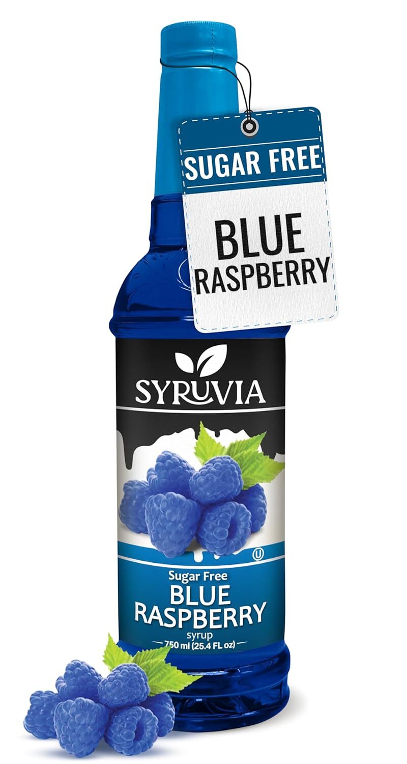 Syruvia Sugar Free Blue Raspberry Syrup 25.4 fl oz, for Drinks, Shakes & More gallery