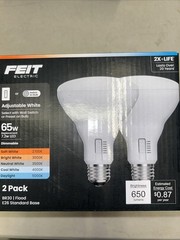 Feit Electric LED BR30 2 Pack Adjustable White 1400 Lumens 15.5W Dimmable E26