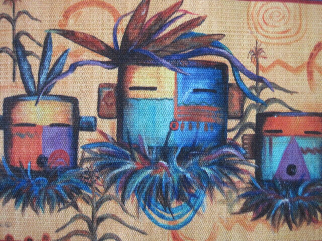 DIGATALLY PRINTED Poly/cotton Native Kachina Heads Sheri Burns Placemats - 2 gallery
