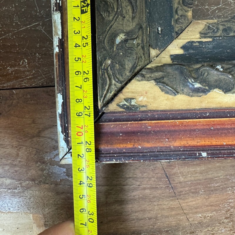 Antique Early 1900s Solid Wood Plaster Detail LARGE 16x20 Picture Frame NO GLASS gallery
