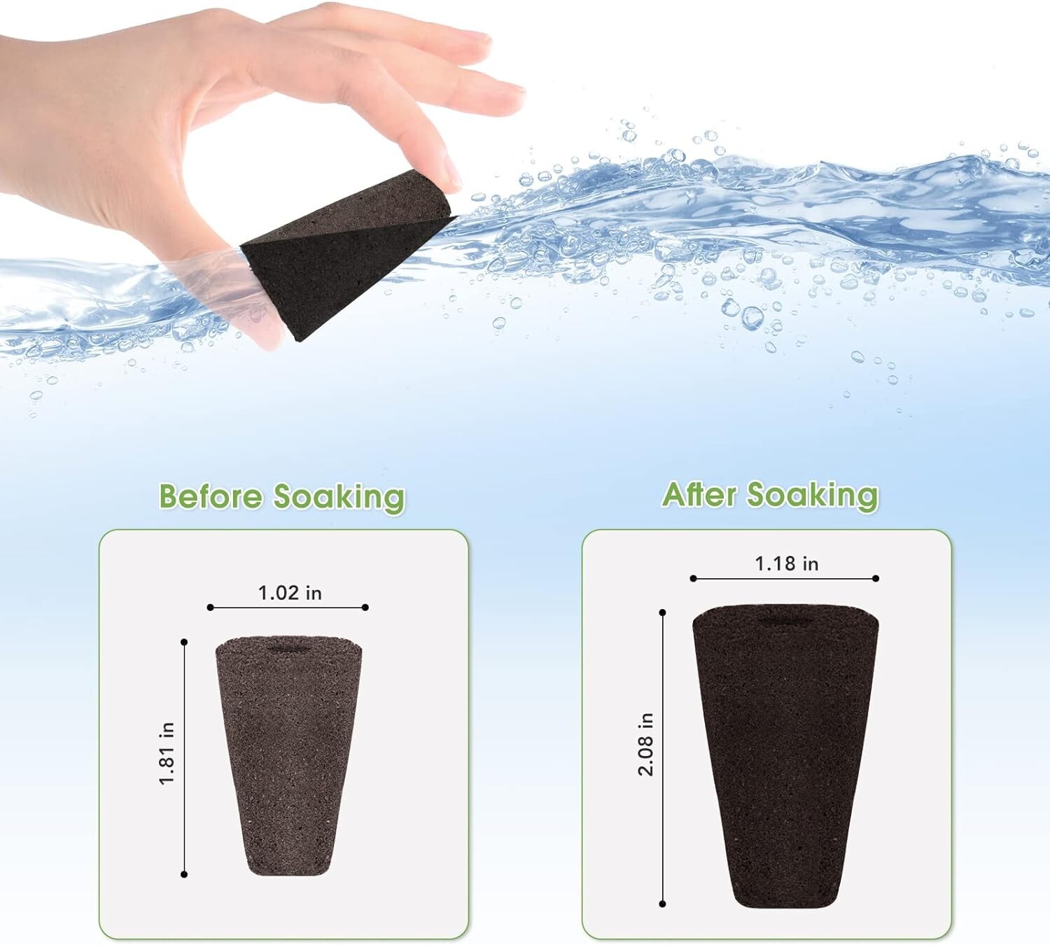 60 Pack Square Grow Sponges Seed Starter Pod Kit Seed Hydroponics Accessories gallery