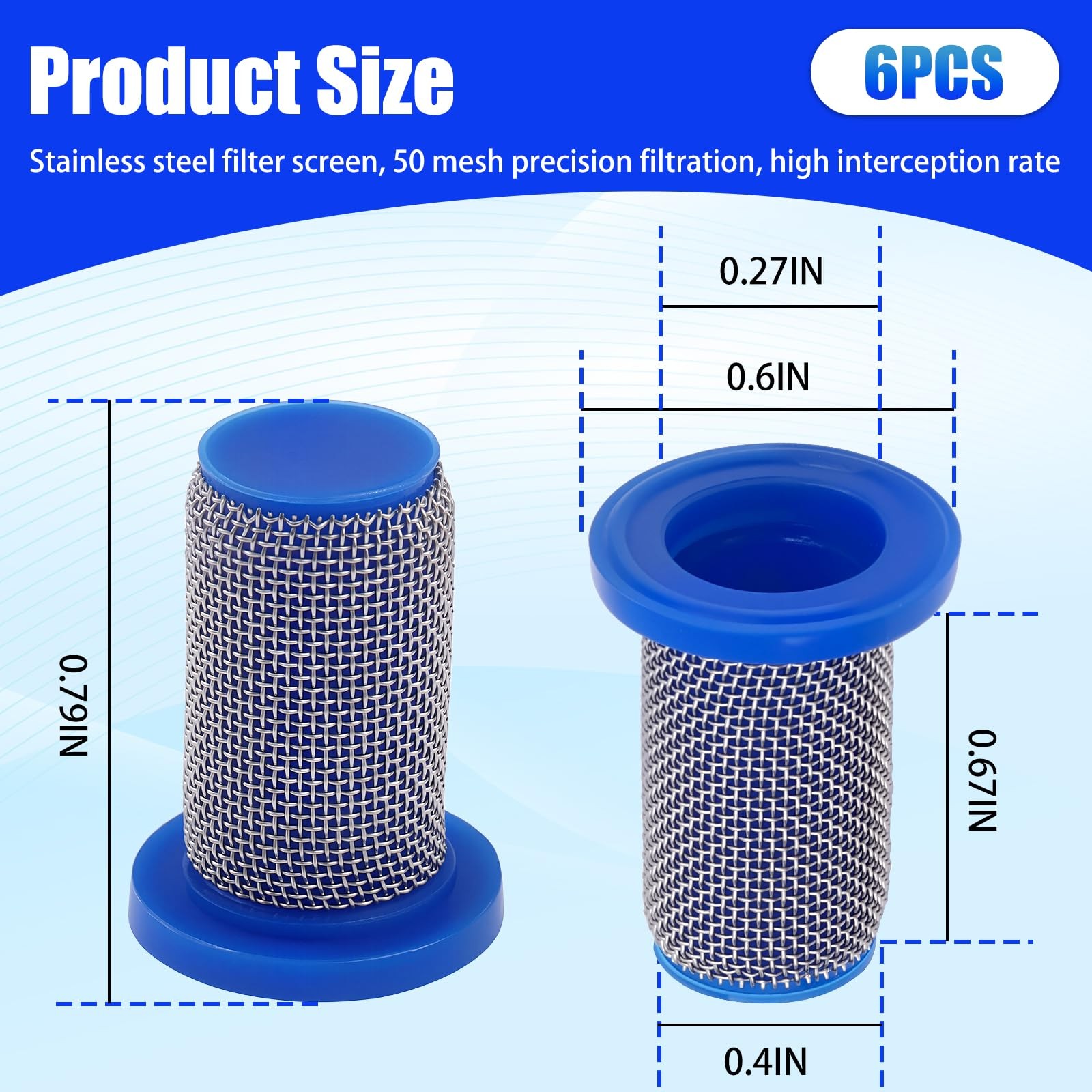8079-PP-50 Sprayer Tip Strainer, 50 Mesh Stainless Steel Spray Nozzle Screen ... gallery