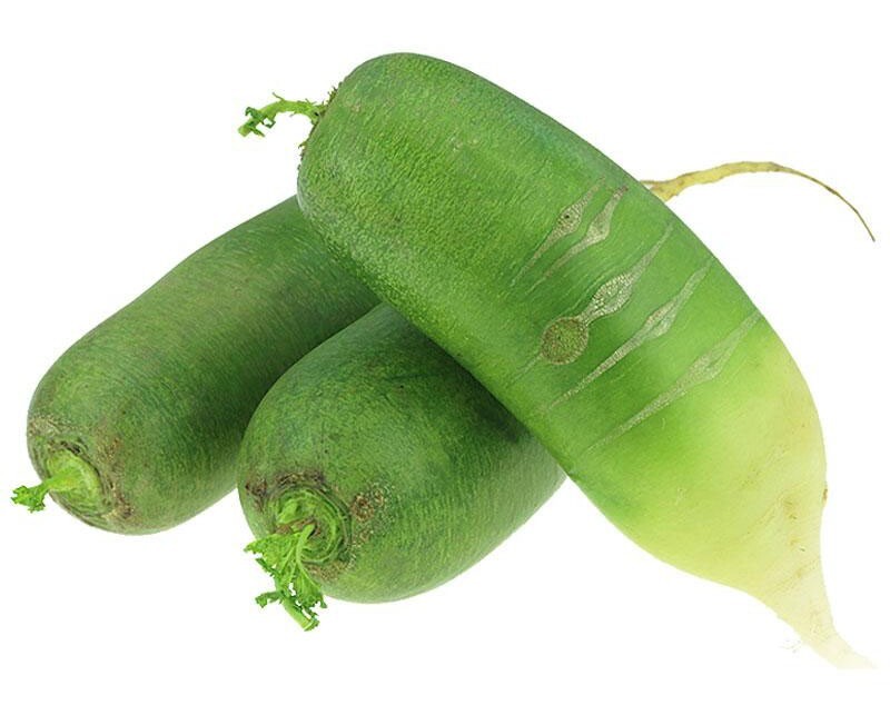Non-GMO Asian Vegetable Radish Green Fruity Seeds 青岛翘头青萝卜 200+ Seeds gallery