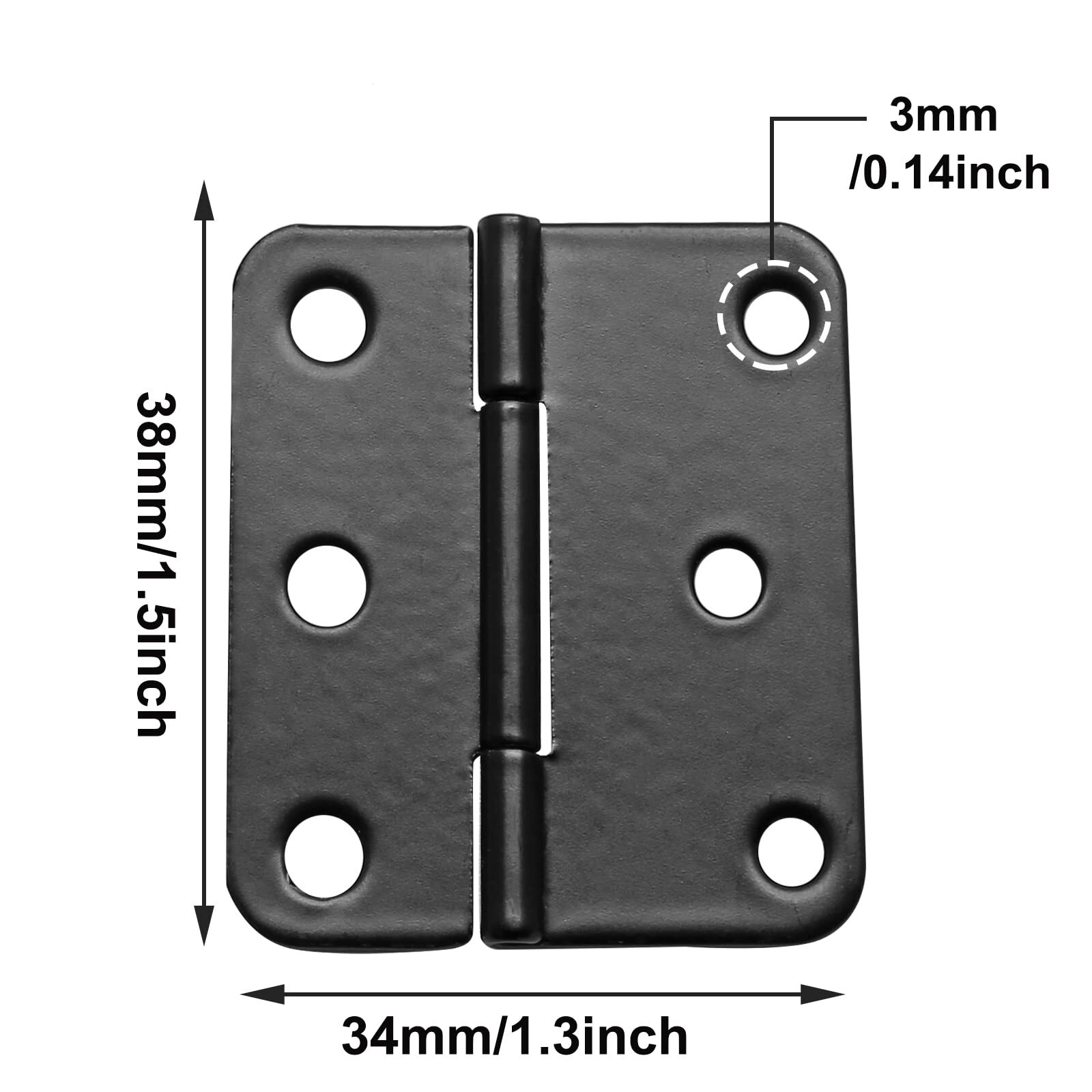 24Pcs 1-1/2 Inch Length Black Metal Butt Hinges, Flat Small Door Hinge gallery