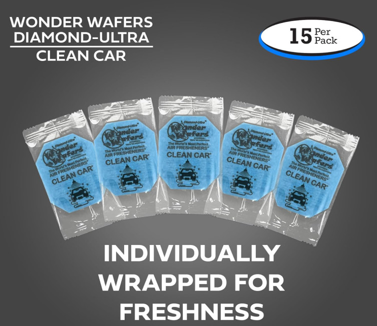 Wonder Wafers 15 CT Individually Wrapped Clean Car Air Fresheners gallery