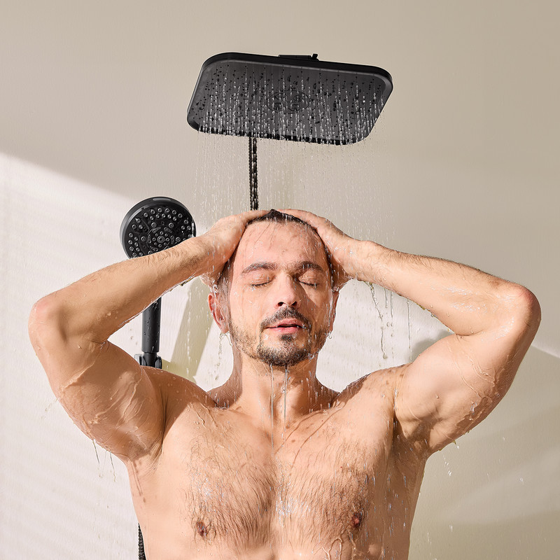 JOMOO Filtered High Pressure Shower Head Combo 10 Spray 12" Rainfall gallery