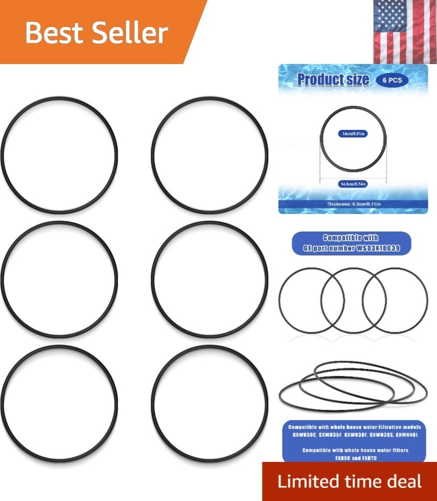 6pcs O-Ring Compatible with GE HHRING for Whole Home Filtration Models GXWH30...
