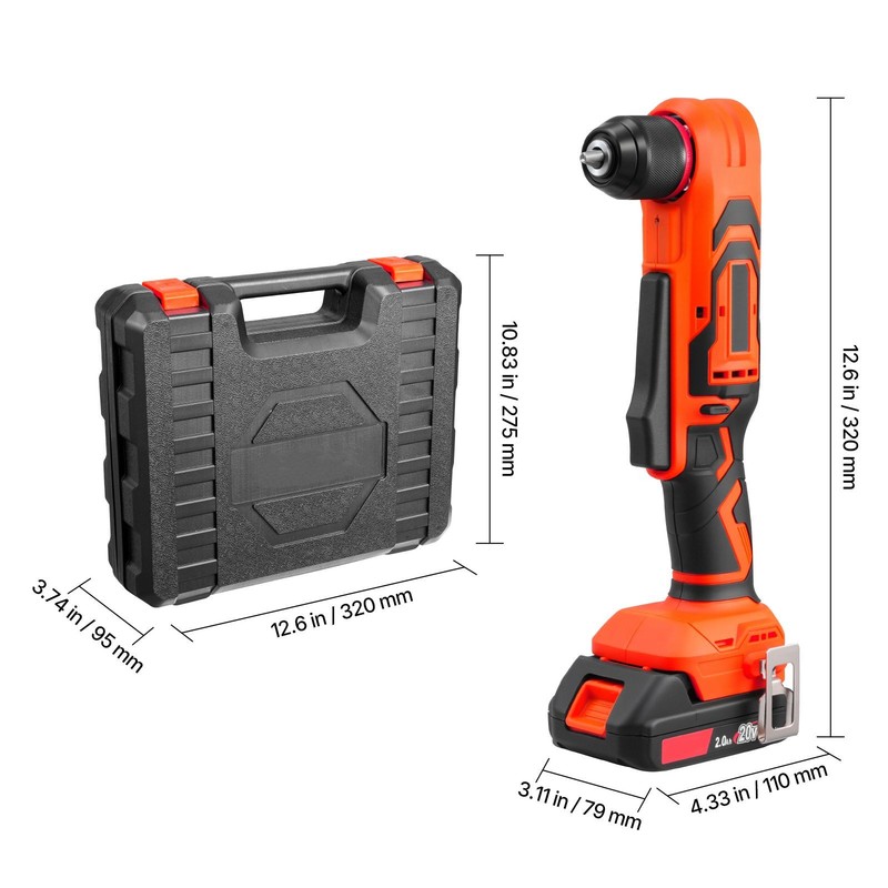 Cordless 3/8" Right Angle Drill, Brushless, 45N·m, LED Light gallery