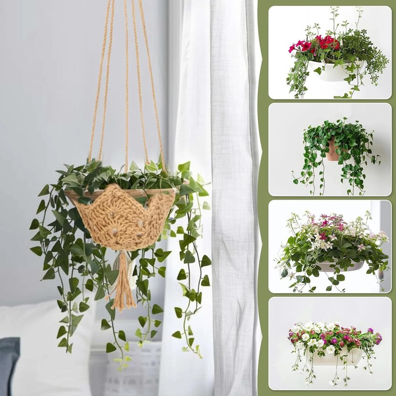 RAINFLOW Macrame Plant Hangers Indoor - 2 Packs Hanging Planters for Indoor Plan gallery