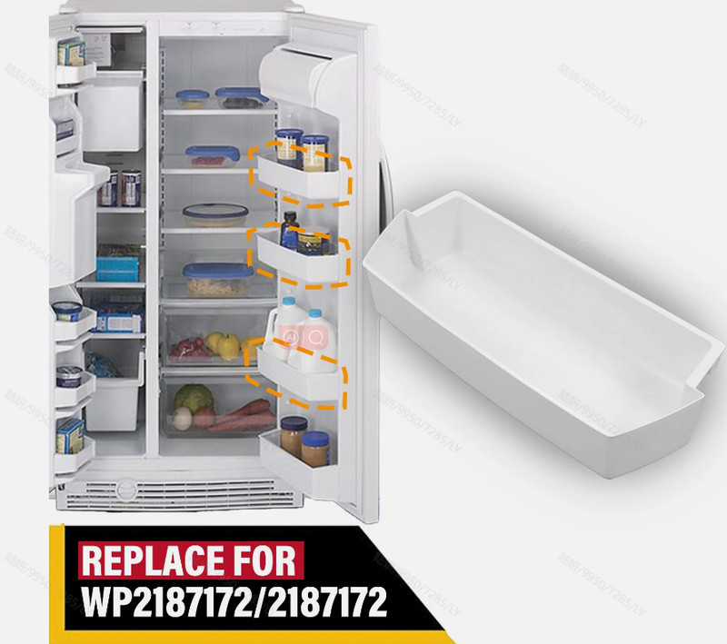 For WP2187172 Refrigerator Door Bin Replacement Whirlpool/Kenmore WHITE 2 Pack gallery