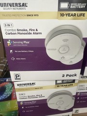 2 Boxes Universal 2-Pack 10-Year Battery Combination Smoke and Carbon Monoxide